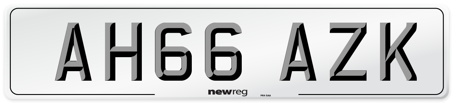 AH66 AZK Number Plate from New Reg